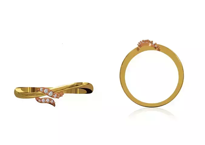 Women Wedding Engagement Ring STL OBJ FBX JCD Details