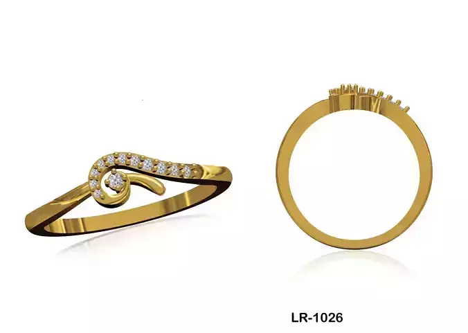 Women Wedding Engagement Ring STL OBJ FBX JCD Details