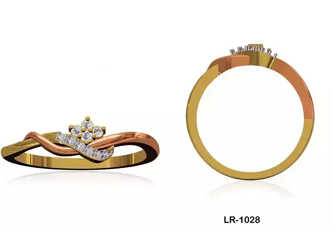 Women Wedding Engagement Ring STL OBJ FBX JCD Details