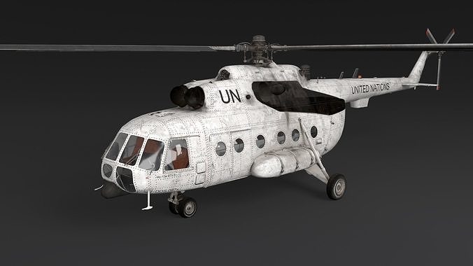 Rescue helicopter Low-poly 3D model