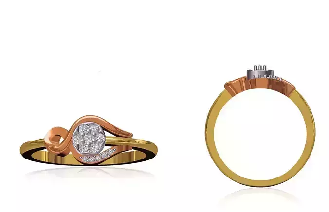 Women Wedding Engagement Ring STL OBJ FBX JCD Details