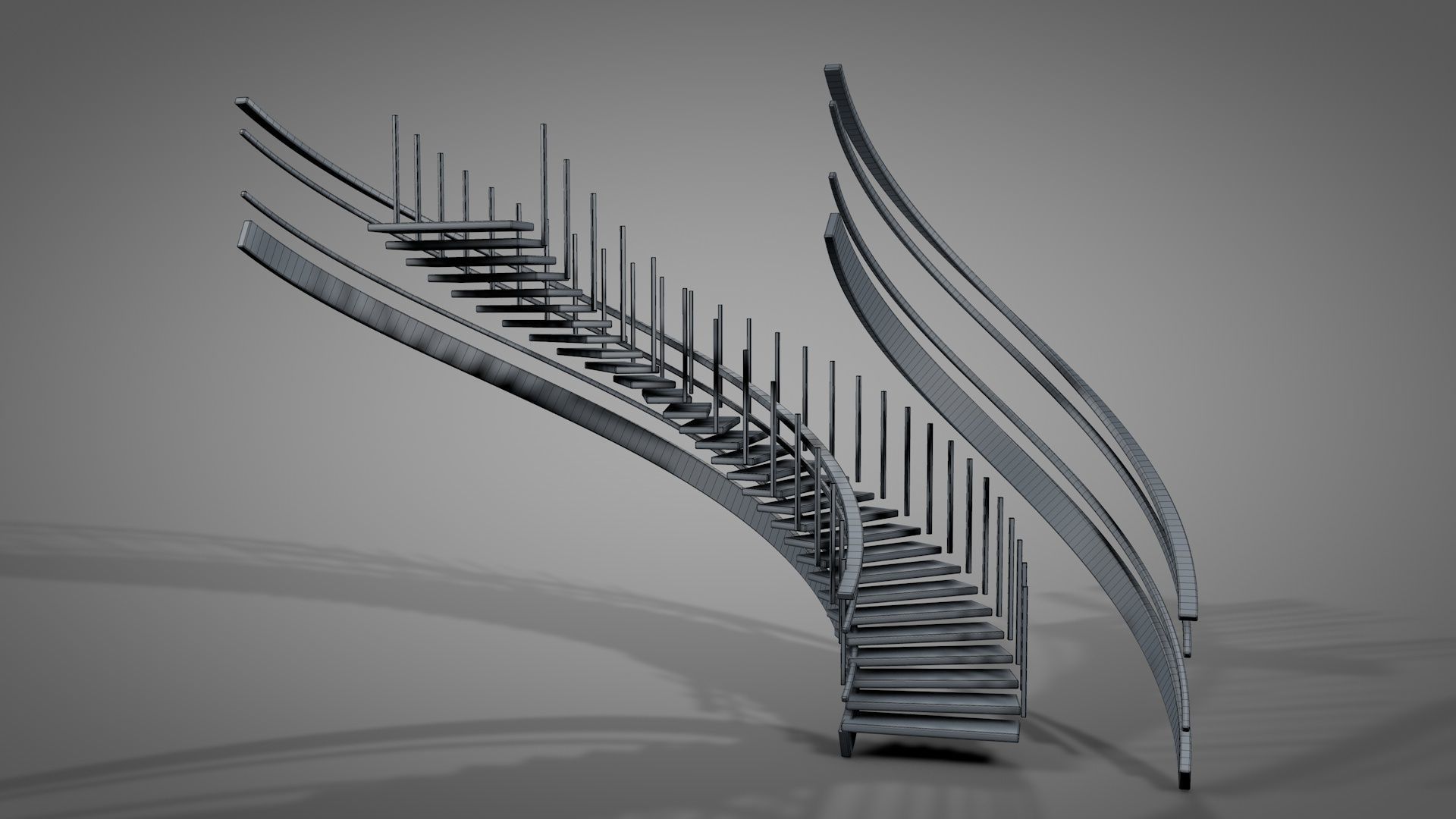 Spiral Stairs v2023 Low-poly 3D model_19