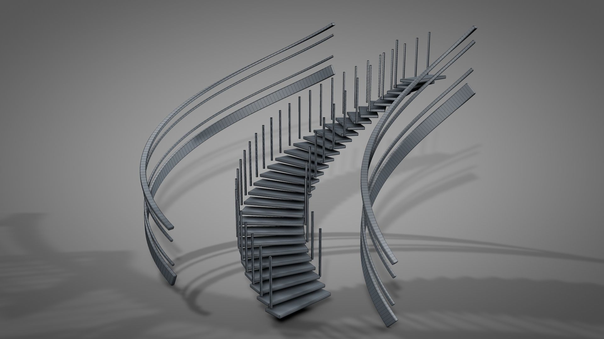 Spiral Stairs v2023 Low-poly 3D model_21