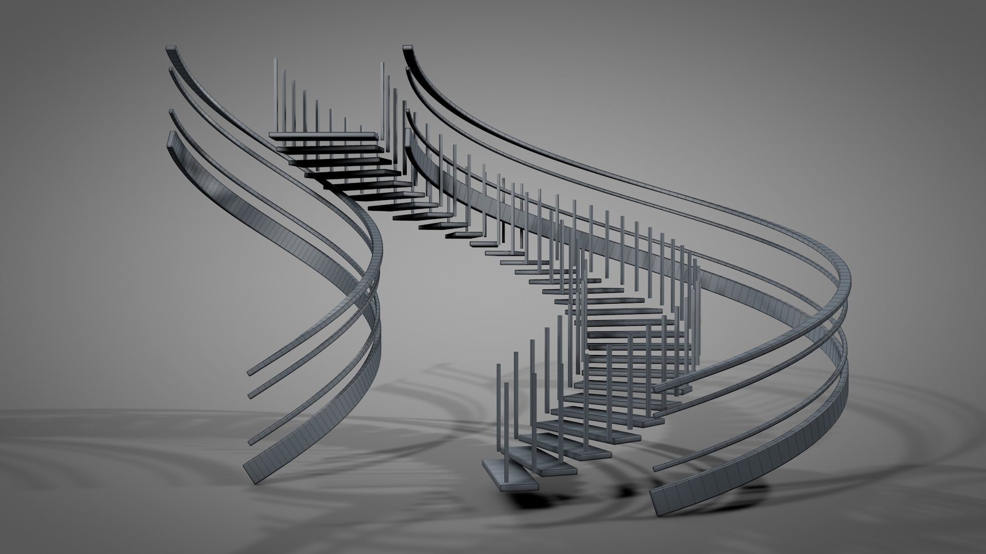 Spiral Stairs v2023 Low-poly 3D model_11