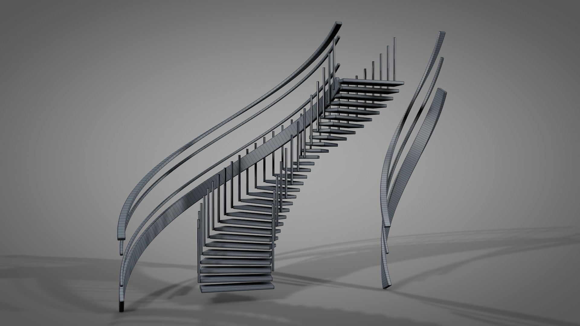 Spiral Stairs v2023 Low-poly 3D model_25