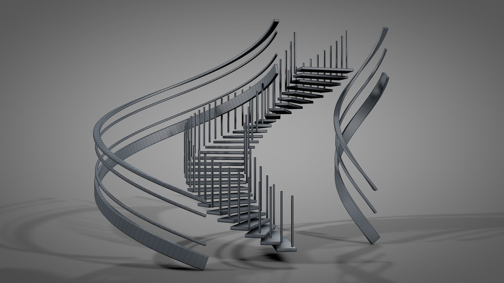 Spiral Stairs v2023 Low-poly 3D model_17