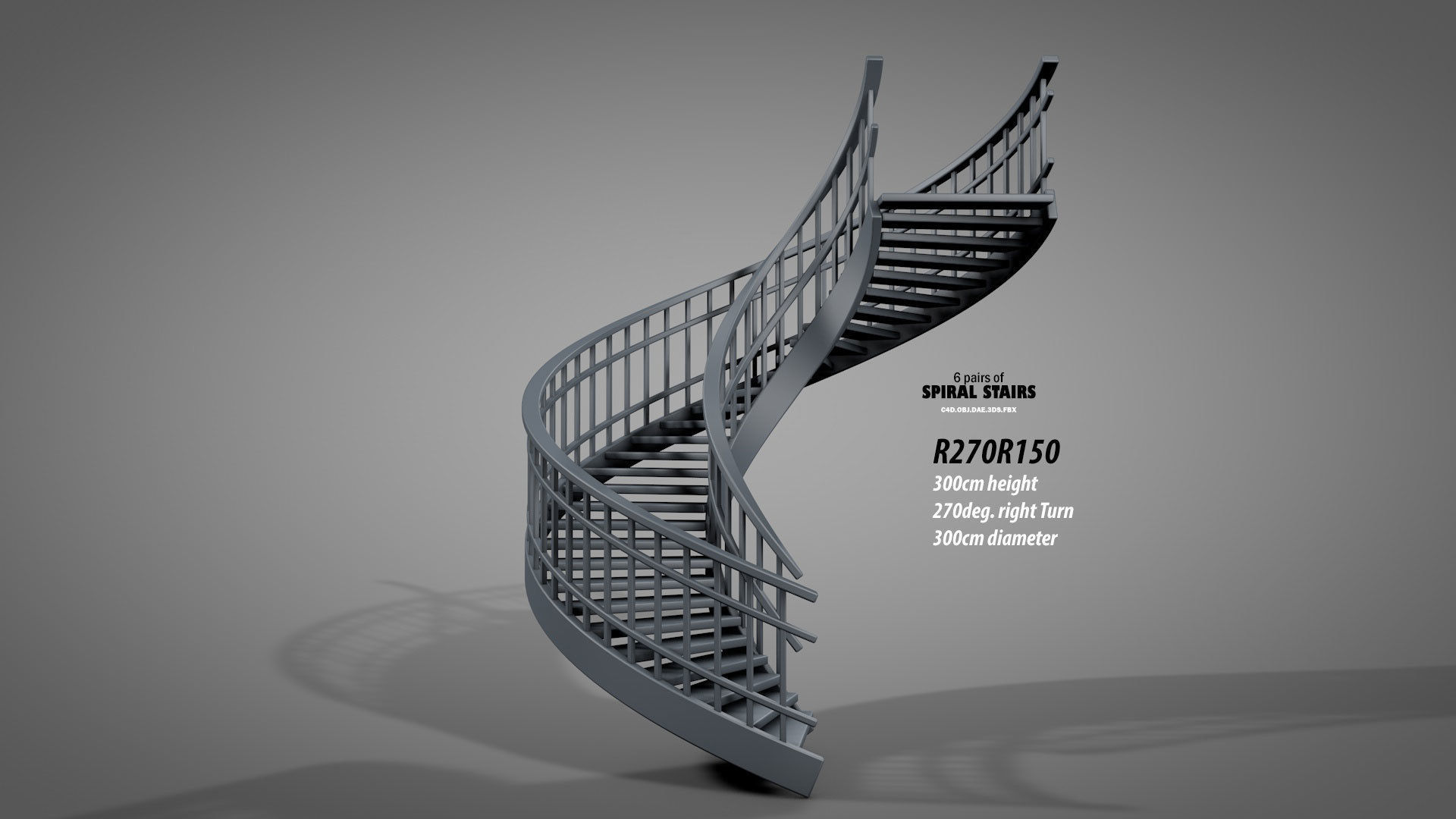 Spiral Stairs v2023 Low-poly 3D model_16