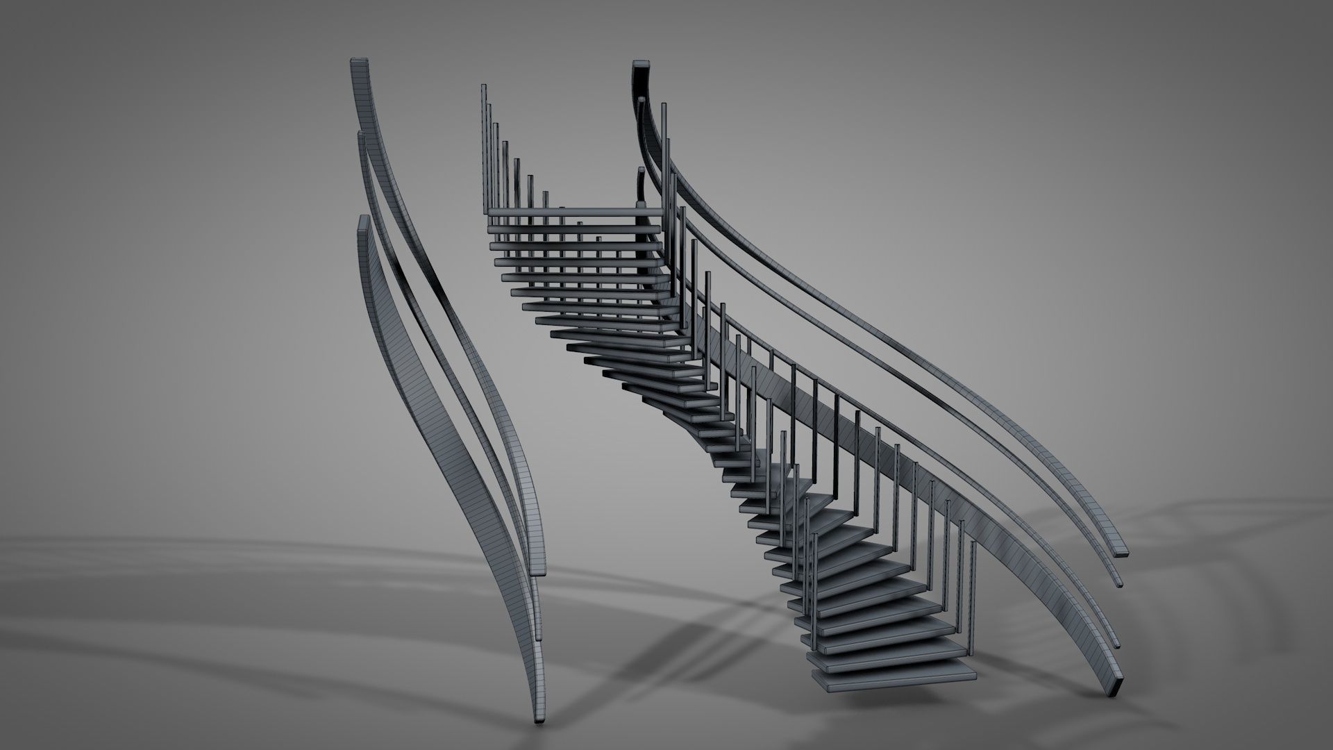 Spiral Stairs v2023 Low-poly 3D model_23