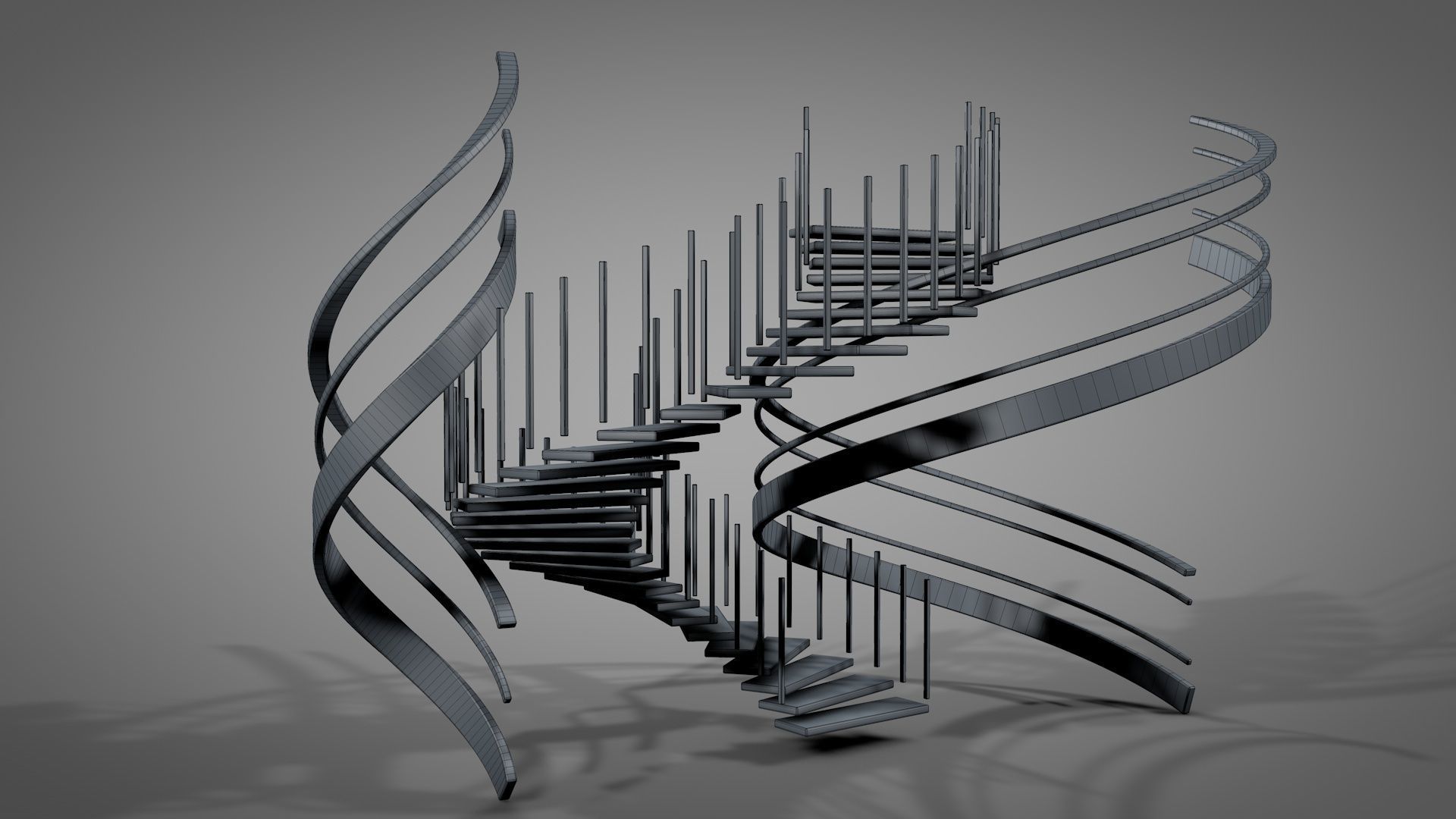 Spiral Stairs v2023 Low-poly 3D model_7