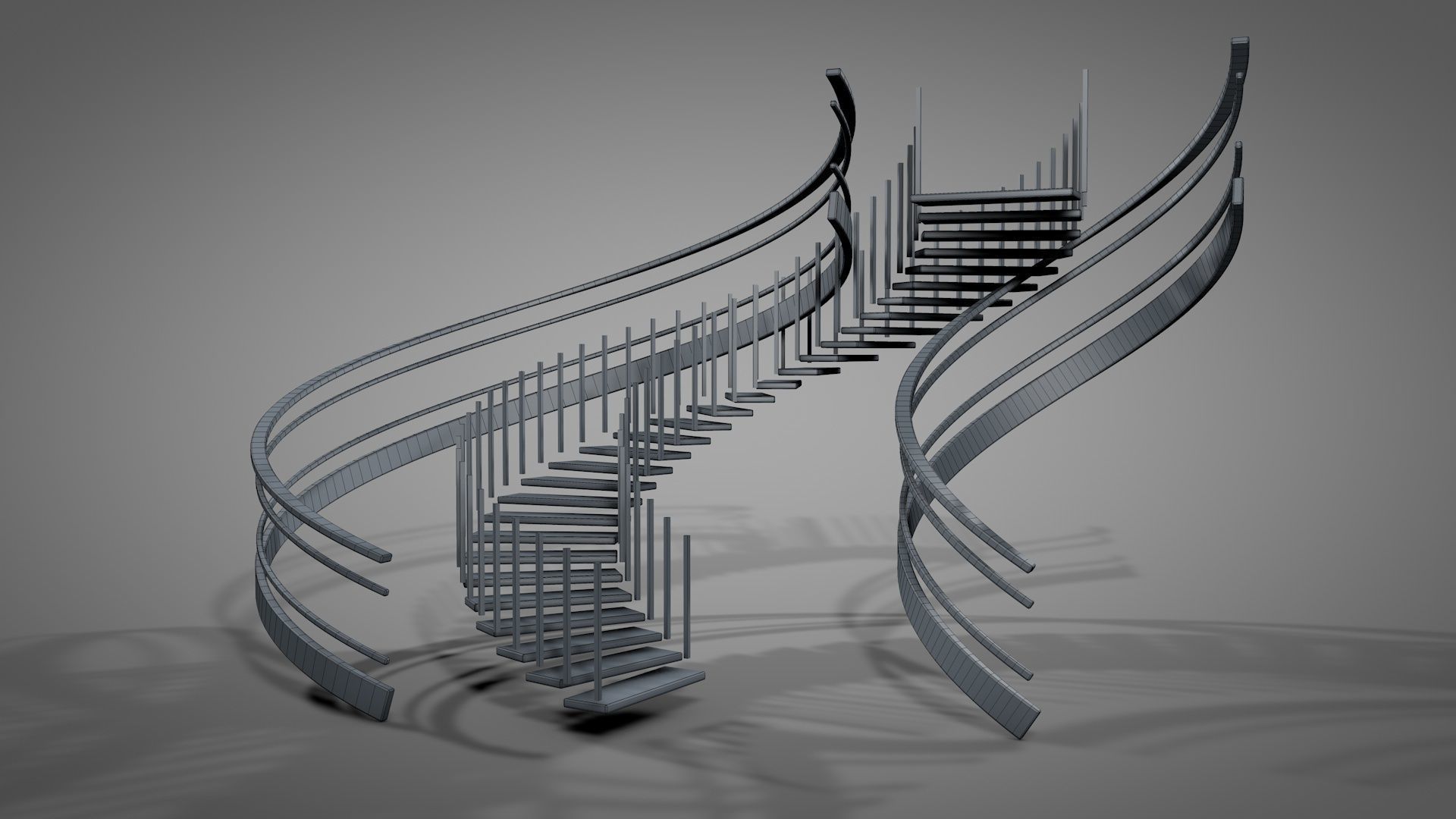 Spiral Stairs v2023 Low-poly 3D model_13