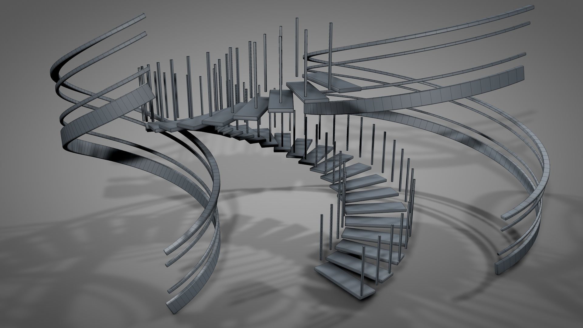 Spiral Stairs v2023 Low-poly 3D model_3