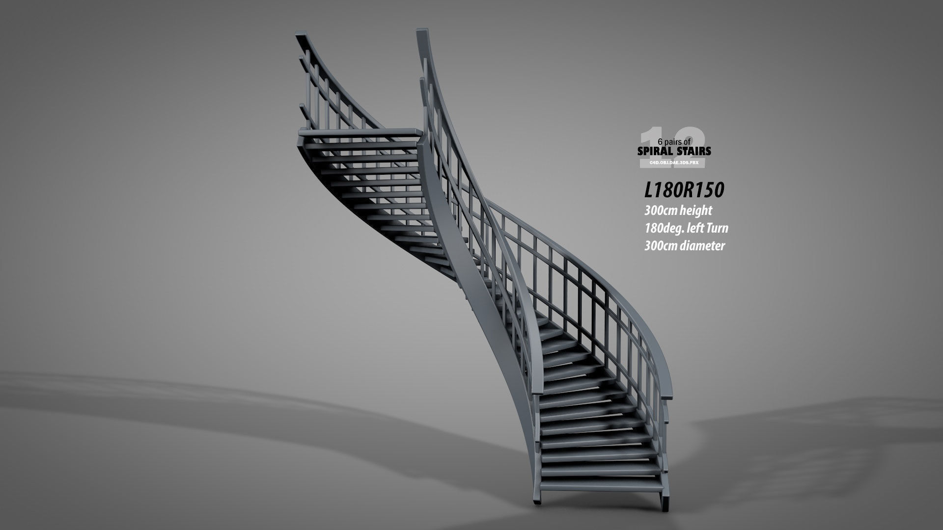 Spiral Stairs v2023 Low-poly 3D model_22