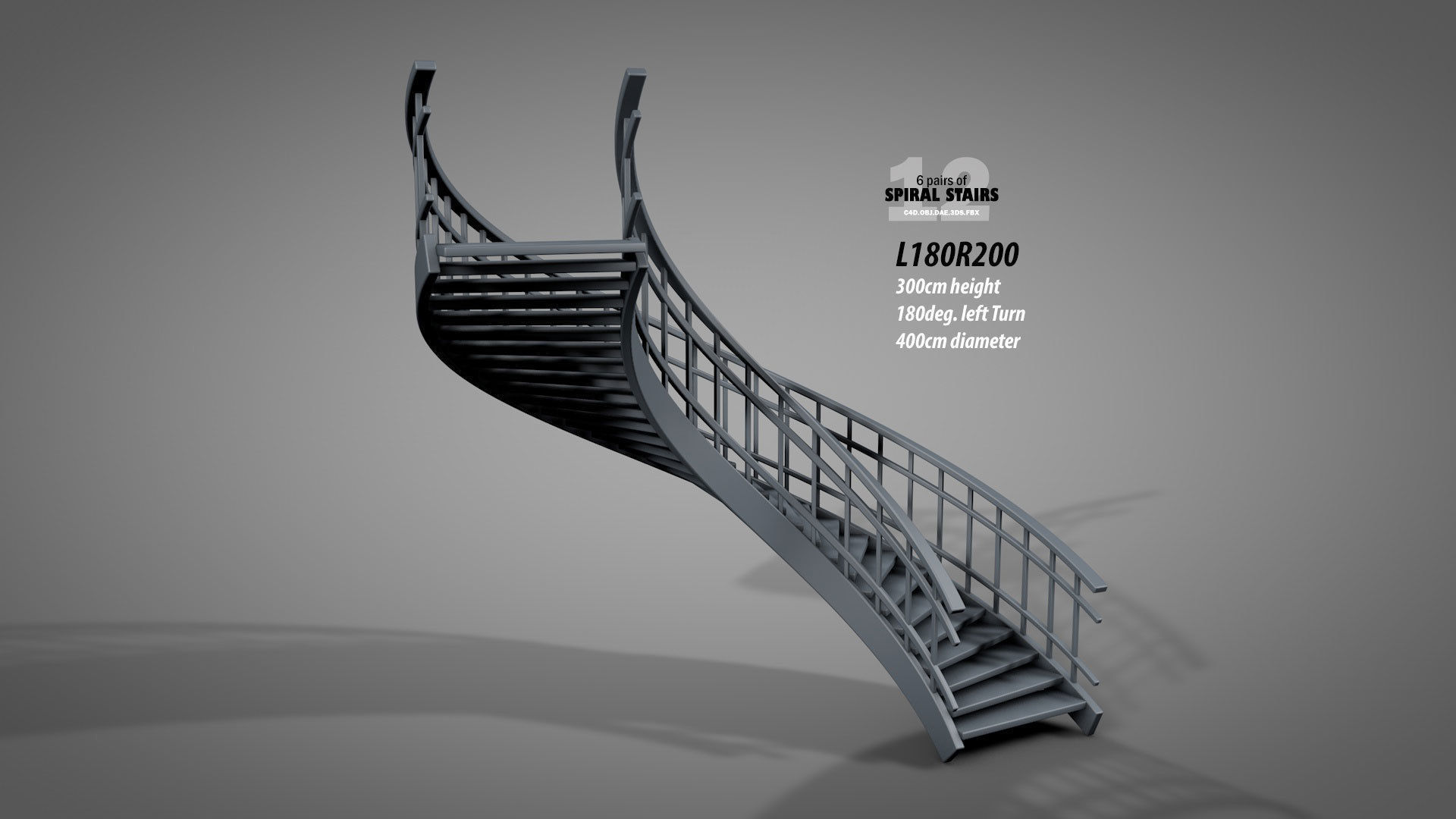 Spiral Stairs v2023 Low-poly 3D model_18