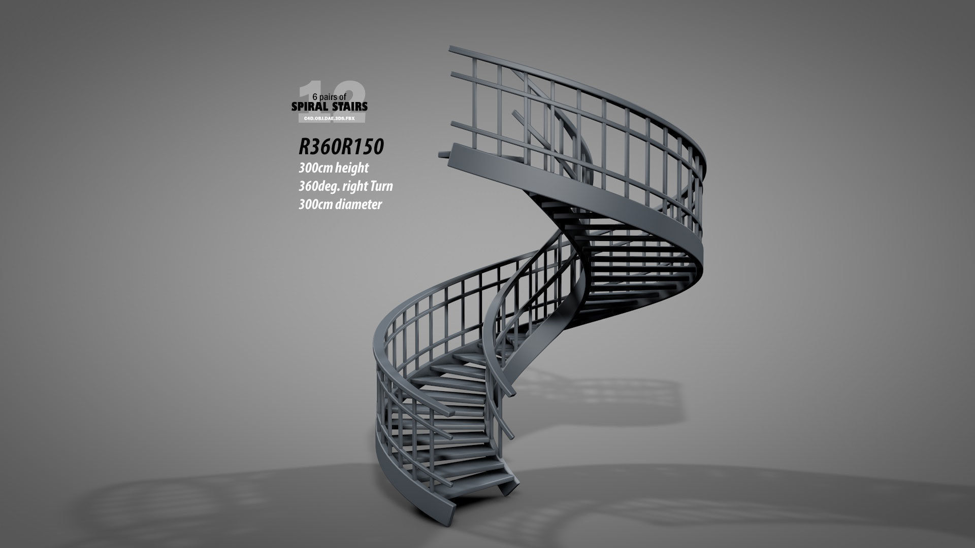 Spiral Stairs v2023 Low-poly 3D model_8