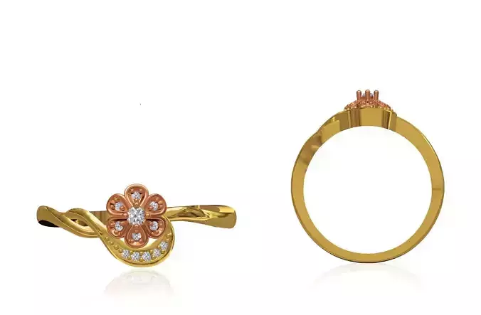 Women Wedding Engagement Ring STL OBJ FBX JCD Details