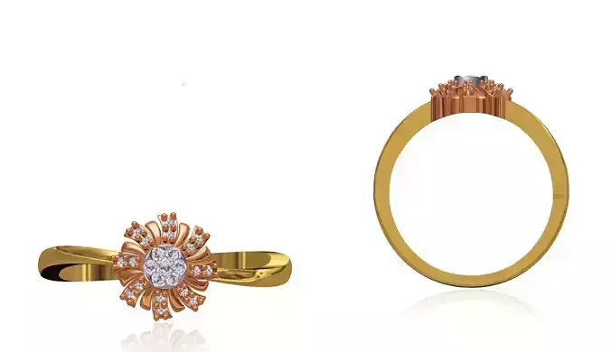 Women Wedding Engagement Ring STL OBJ FBX JCD Details