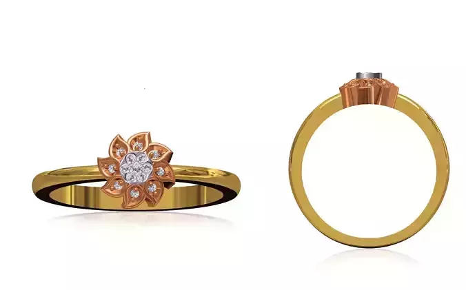 Women Wedding Engagement Ring STL OBJ FBX JCD Details