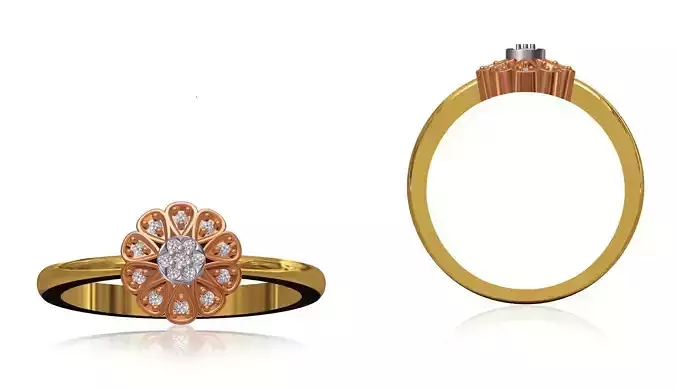 Women Wedding Engagement Ring STL OBJ FBX JCD Details