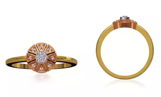 Women Wedding Engagement Ring STL OBJ FBX JCD Details