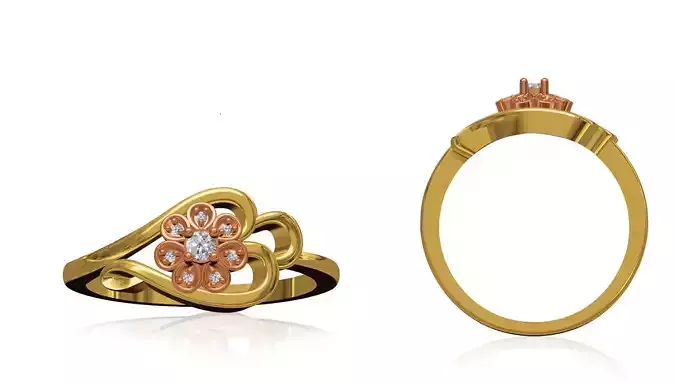 Women Wedding Engagement Ring STL OBJ FBX JCD Details