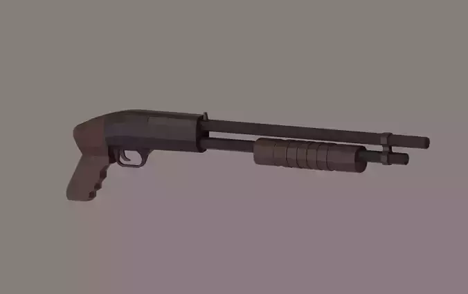 Shotgun Low-poly 3D model