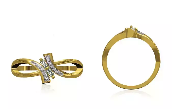 Women Wedding Engagement Ring STL OBJ FBX JCD Details