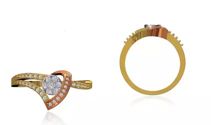 Women Wedding Engagement Ring STL OBJ FBX JCD Details