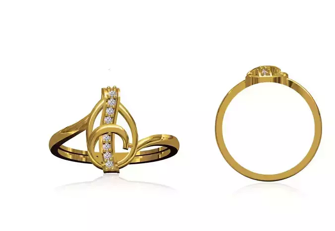 Women Wedding Engagement Ring STL OBJ FBX JCD Details