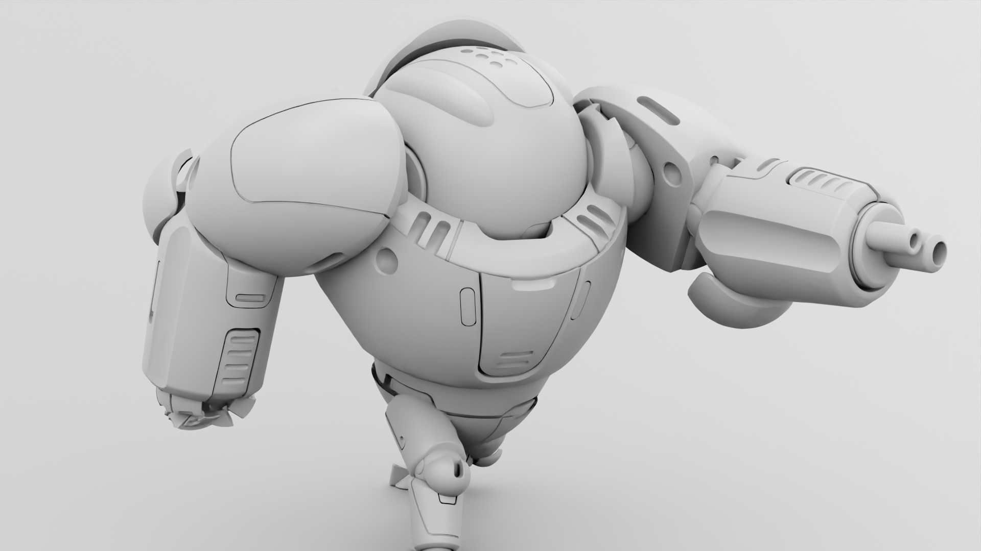 BATTLE DROID SLAME RIGGED 3D model_32