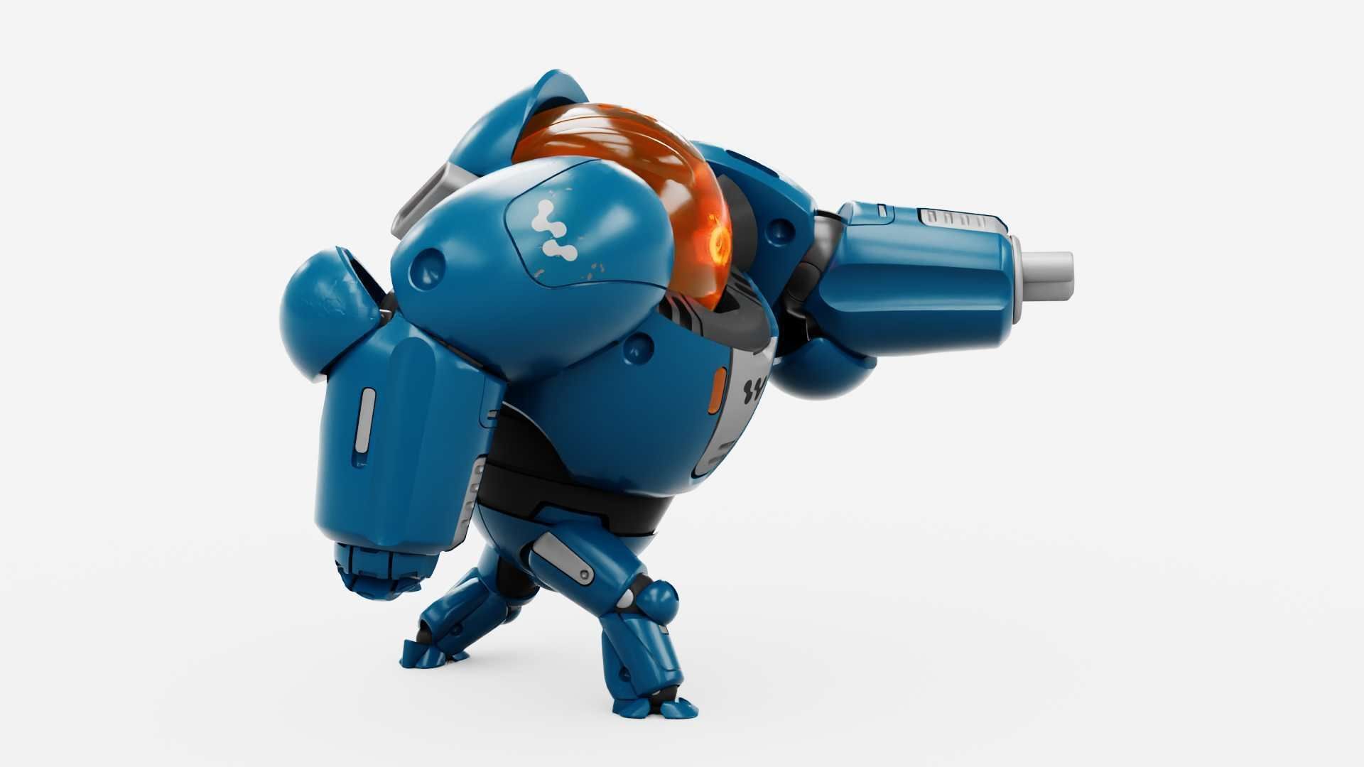 BATTLE DROID SLAME RIGGED 3D model_7