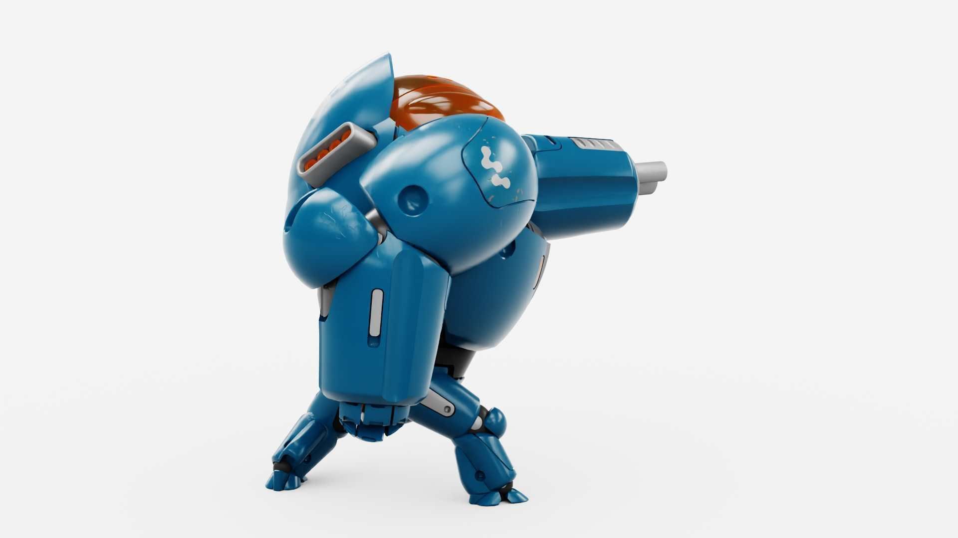 BATTLE DROID SLAME RIGGED 3D model_8