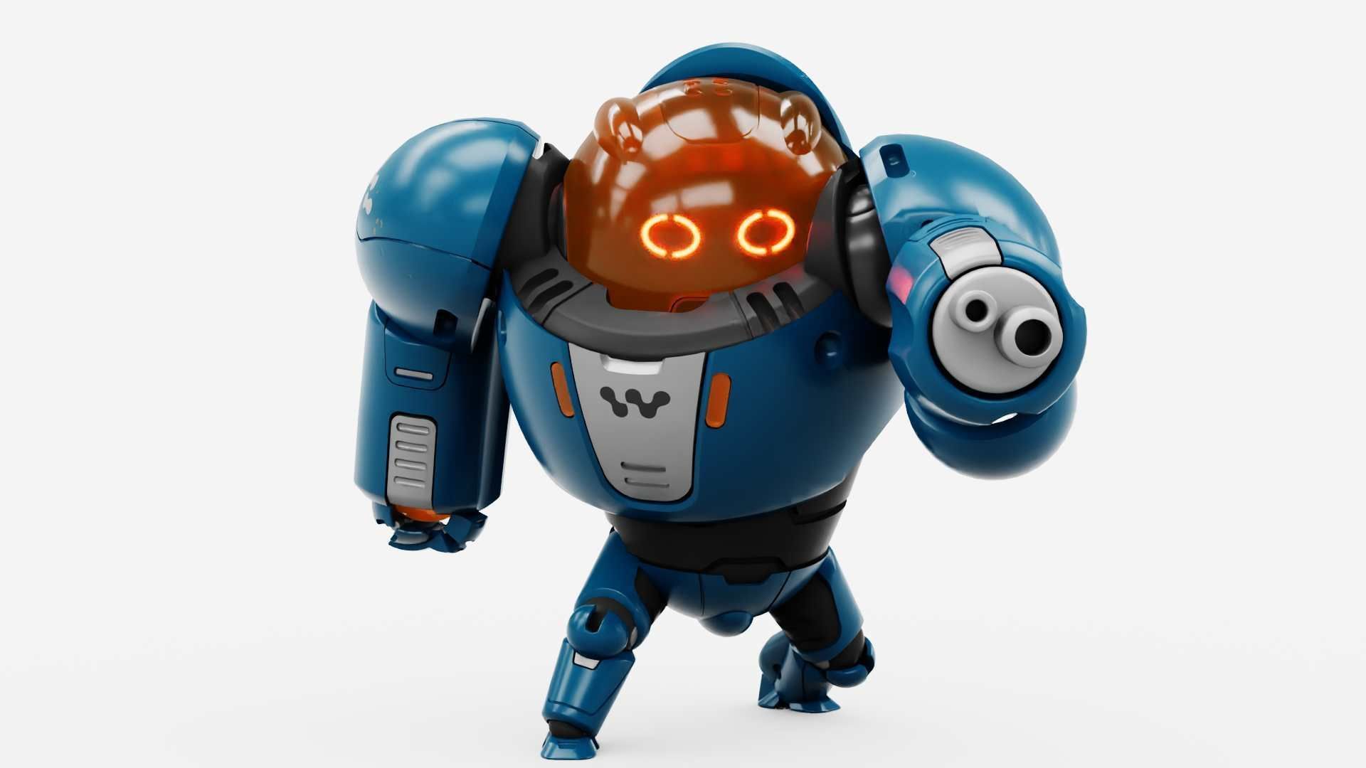 BATTLE DROID SLAME RIGGED 3D model_3