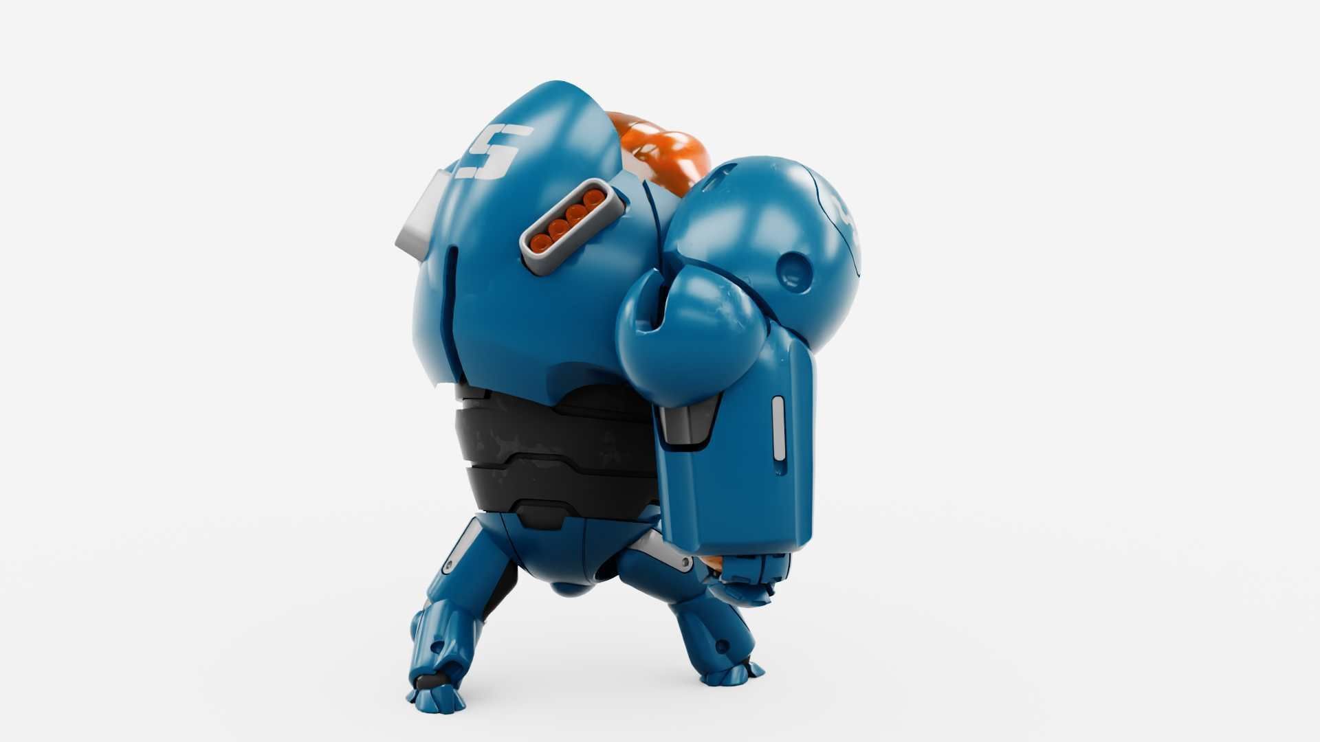 BATTLE DROID SLAME RIGGED 3D model_9