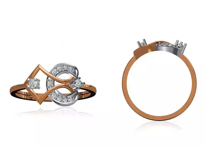 Women Wedding Engagement Ring STL OBJ FBX JCD Details