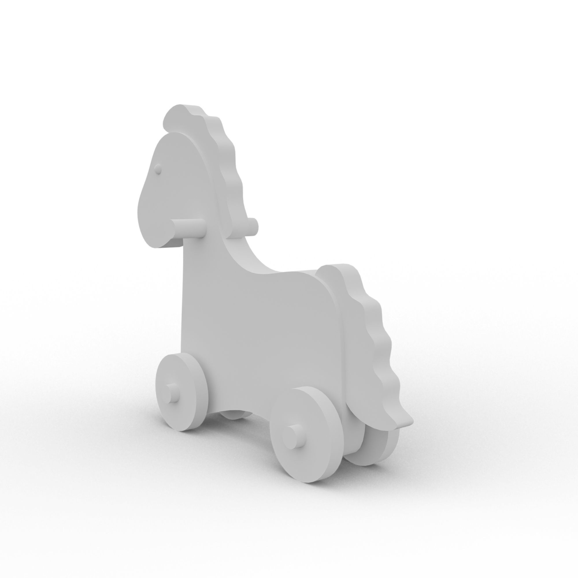 Rocking Horse Old Vintage Toy Low-poly 3D model_7