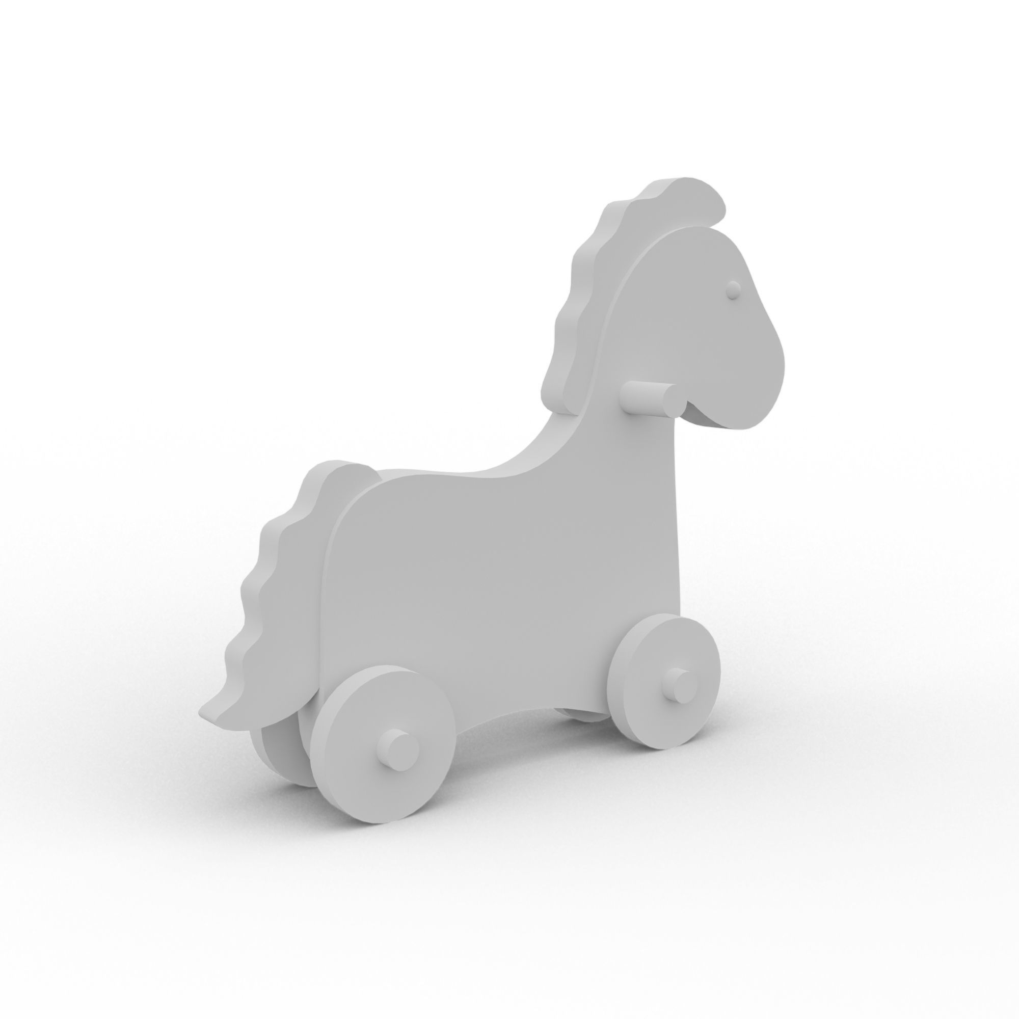 Rocking Horse Old Vintage Toy Low-poly 3D model_9