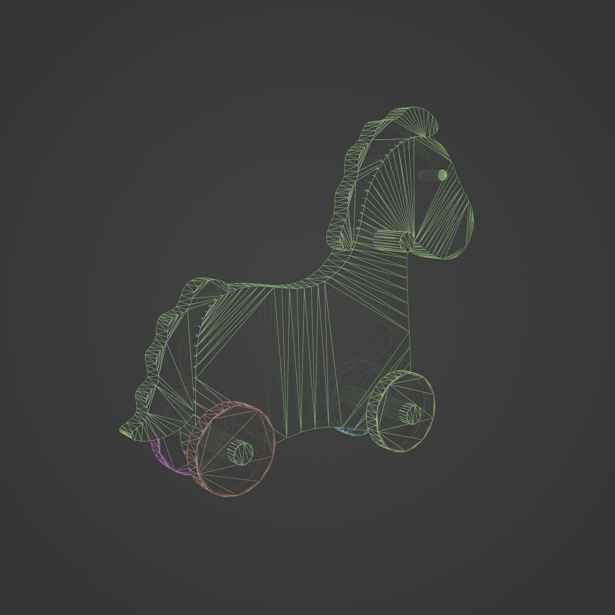 Rocking Horse Old Vintage Toy Low-poly 3D model_10