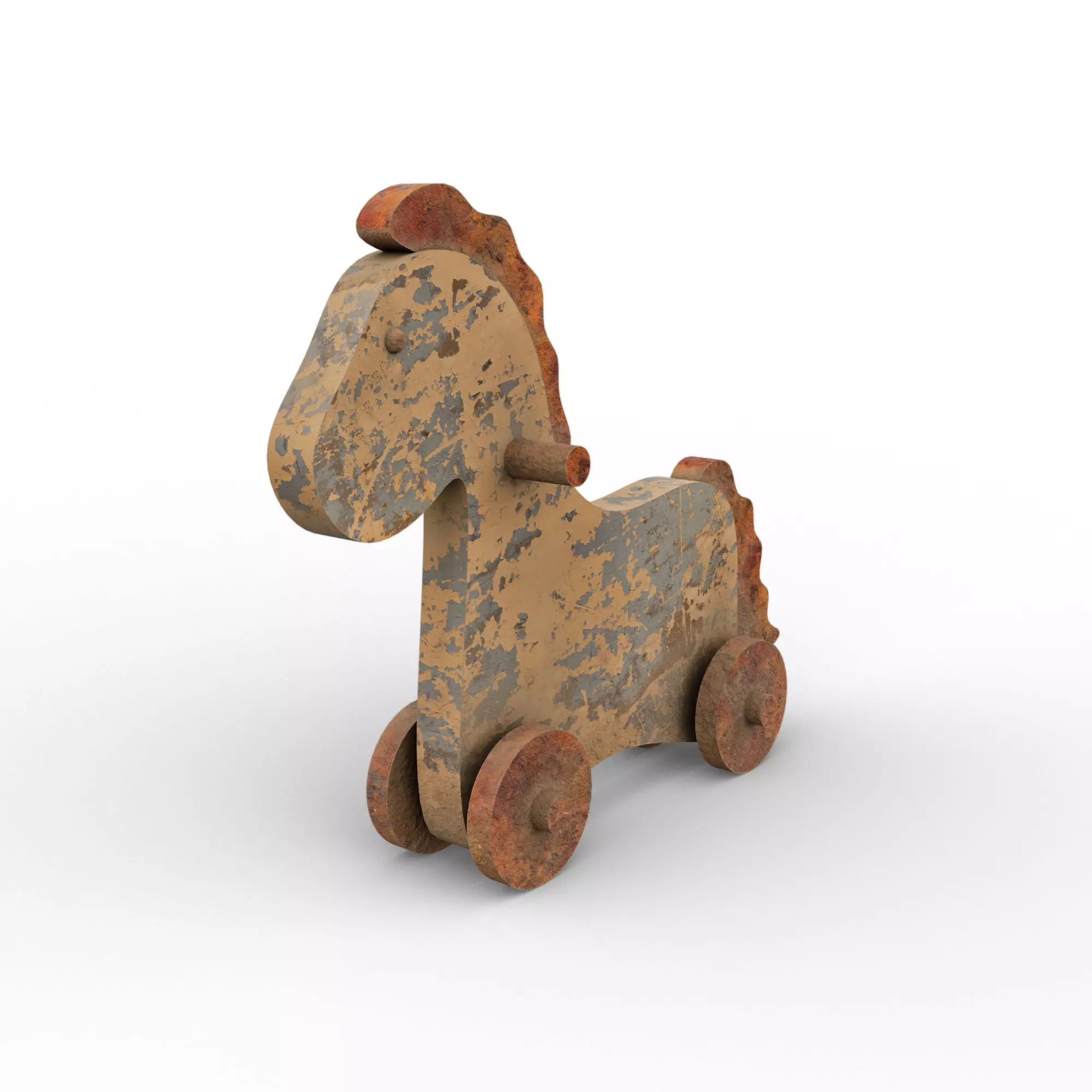 Rocking Horse Old Vintage Toy Low-poly 3D model_0