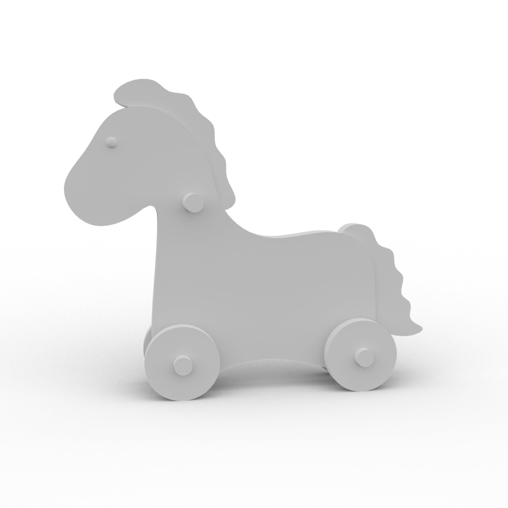 Rocking Horse Old Vintage Toy Low-poly 3D model_4
