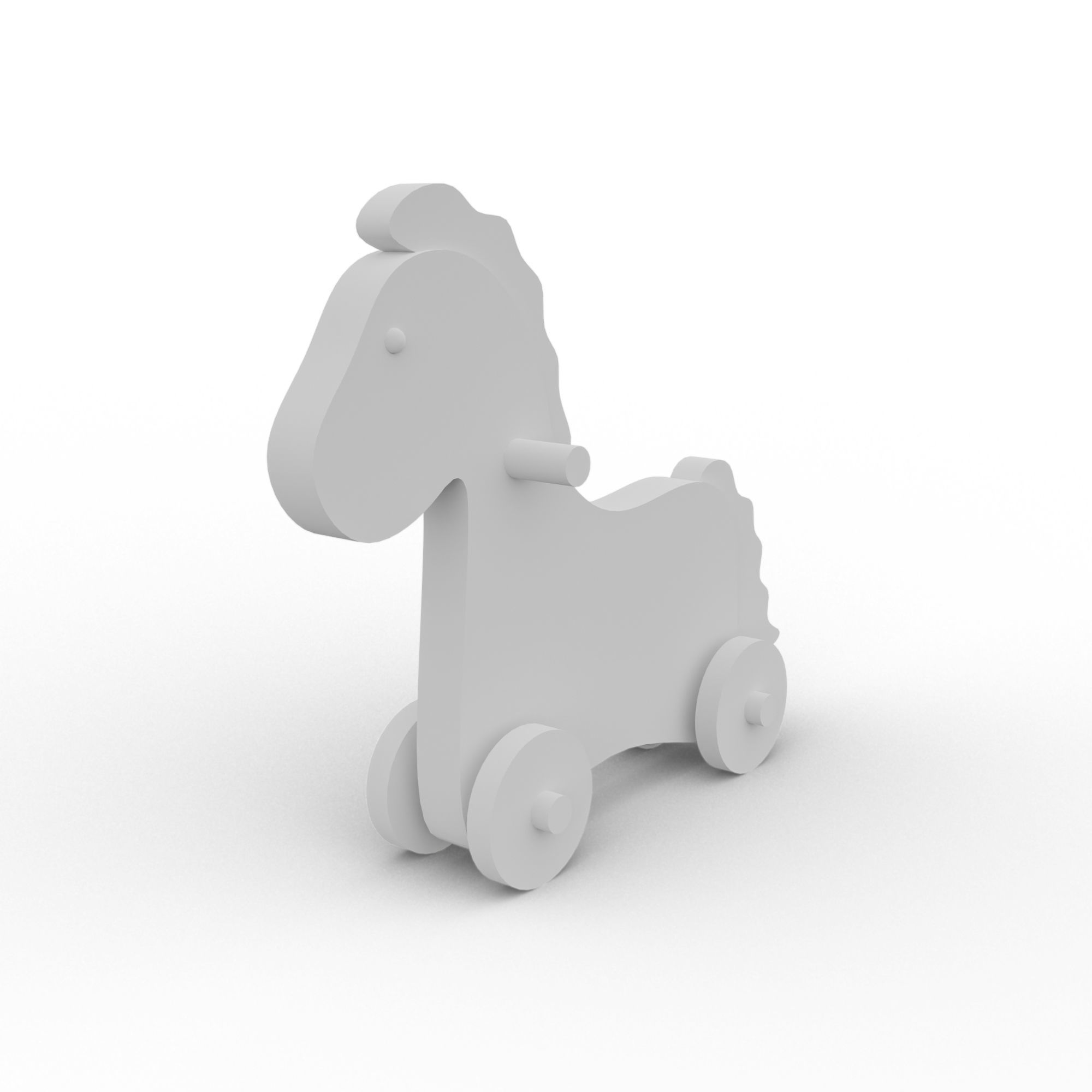 Rocking Horse Old Vintage Toy Low-poly 3D model_1
