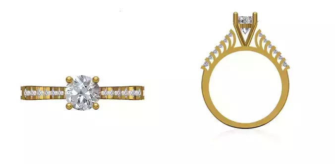 Women Wedding Engagement Ring STL OBJ FBX JCD Details