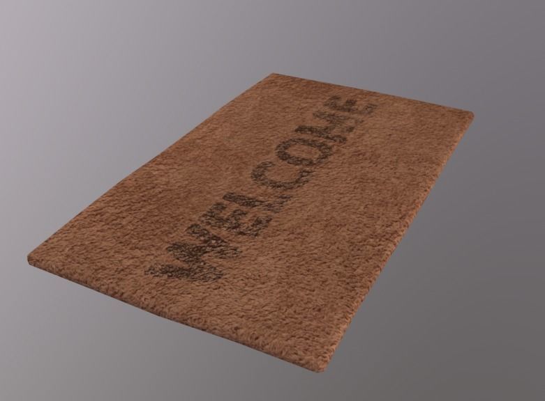 Rug Welcom Low-poly 3D model_2
