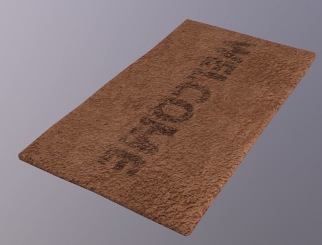 Rug Welcom Low-poly 3D model_5