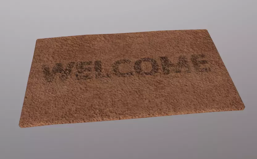 Rug Welcom Low-poly 3D model_0