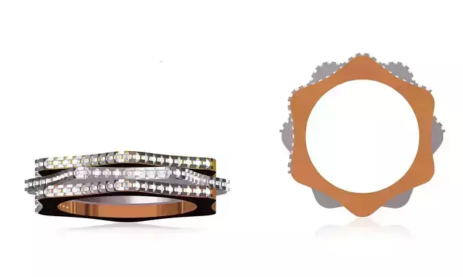 Women Wedding Engagement Ring STL OBJ FBX JCD Details