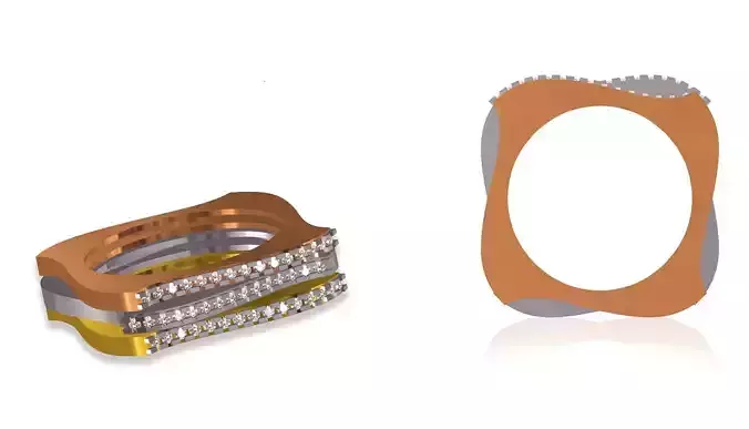 Women Wedding Engagement Ring STL OBJ FBX JCD Details