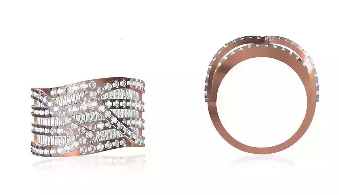 Women Wedding Engagement Ring STL OBJ FBX JCD Details