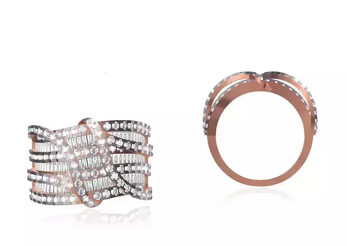 Women Wedding Engagement Ring STL OBJ FBX JCD Details