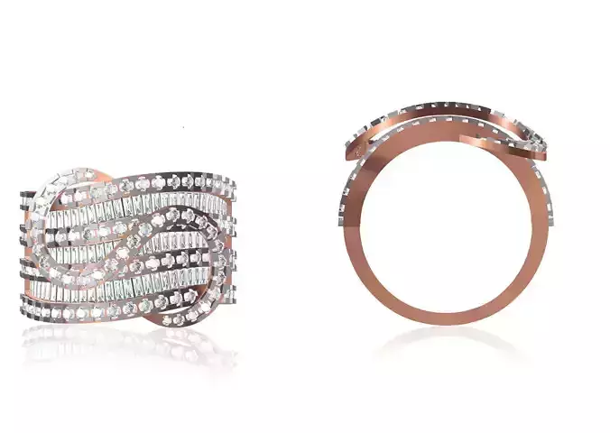 Women Wedding Engagement Ring STL OBJ FBX JCD Details