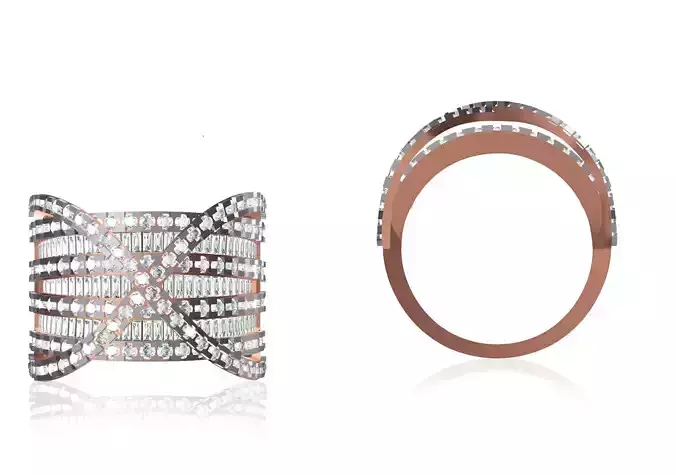 Women Wedding Engagement Ring STL OBJ FBX JCD Details